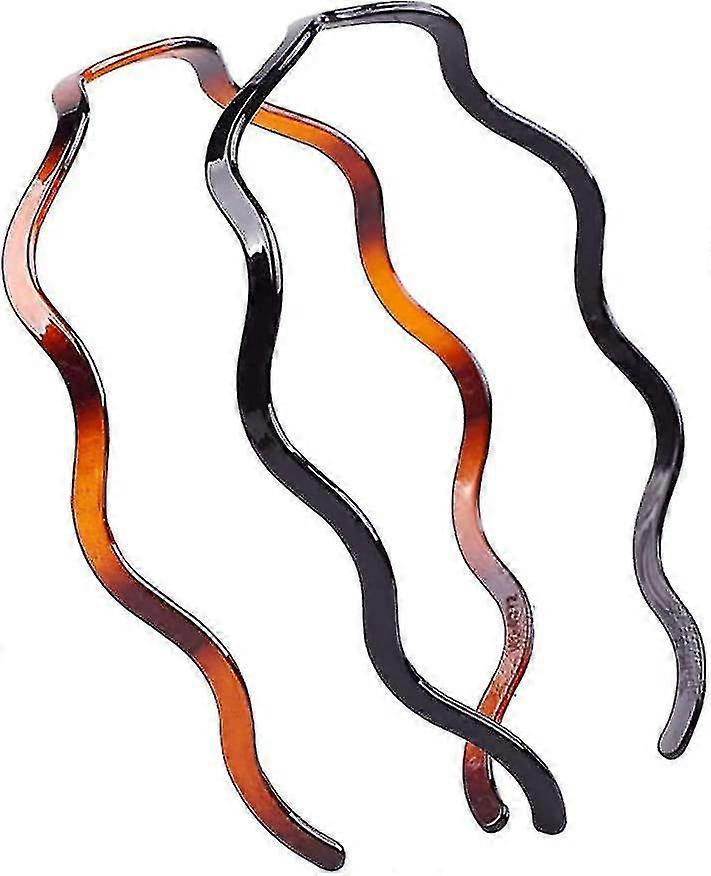 Nová sada 2 dívčích prémiových plastových kroužků do vlasů v černé a hnědé barvě na svatby a večírky