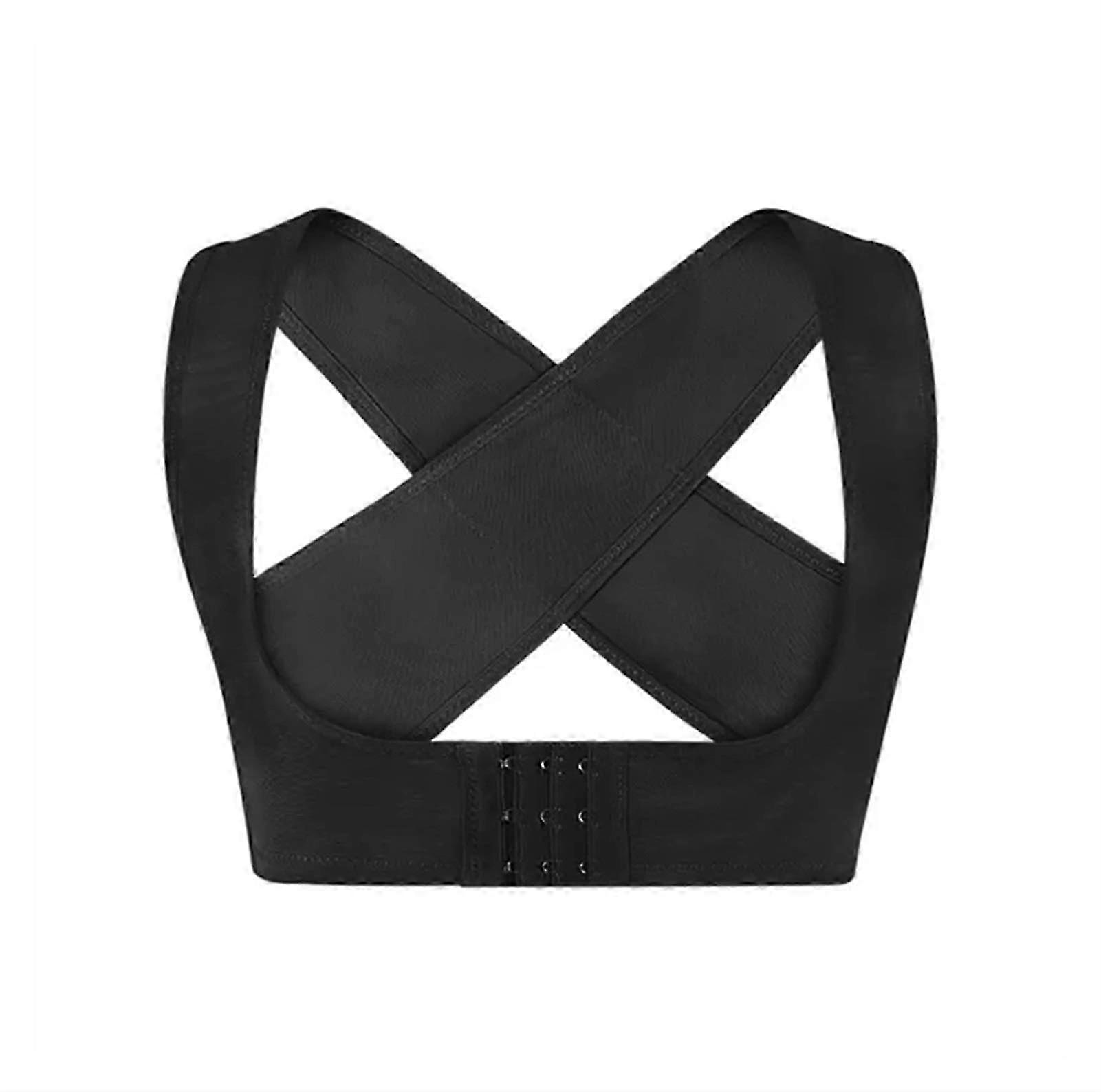 Women's Adjustable Back Support Belt - Posture Corrector Corset for Plus Size S/M/L/XL/XXL in Black, Comfortable Fit