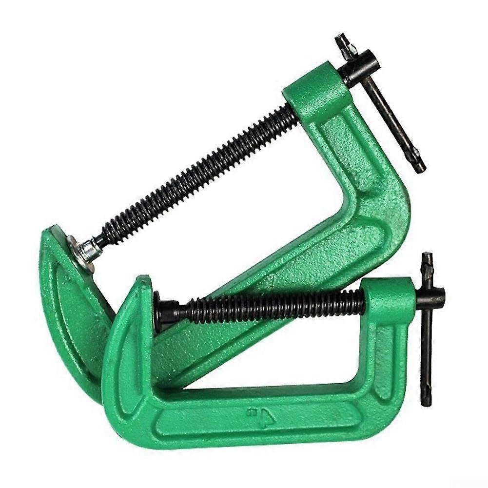 2 PCS Heavy Duty Steel C Type Clamps 4Inch Size With NonSlip Jaw Pads For Woodworking And Welding Tasks