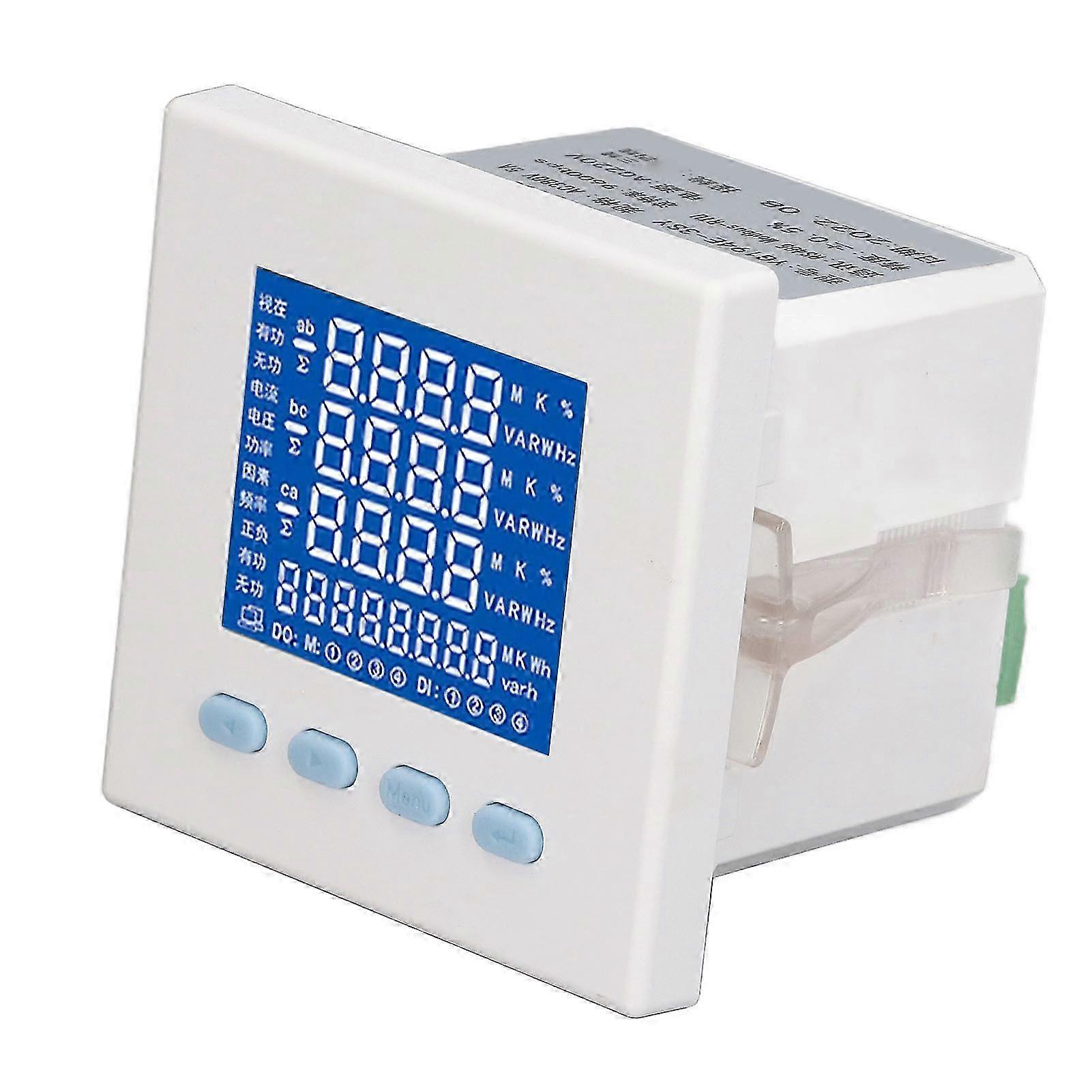 2025 Multifunctional Power Meter 3 Phase LCD Screen White Accurate Electricity Usage Monitor AC220V