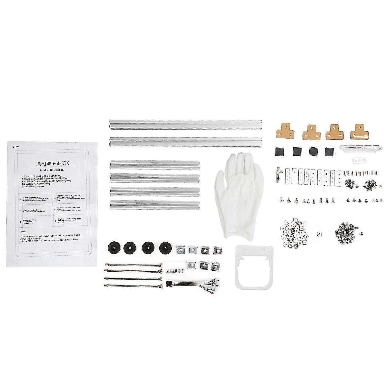 MATX Computer Open Case Bracket Excellent Heat Dissipation Aluminum DIY Bare Frame MATX Computer Case Silver