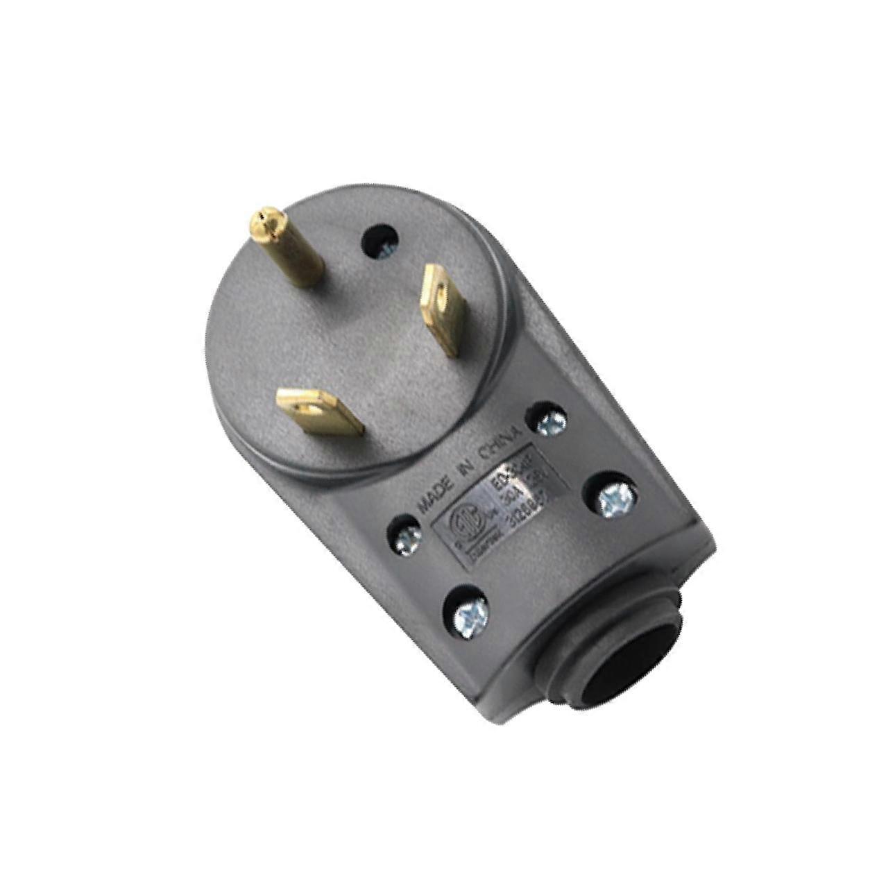 Sleek Black 30AMP RV Replacement Male Plug for Effortless Unplugging UK