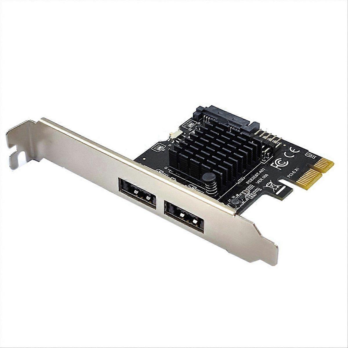 PCI-E X1 to Dual Port Power ESATA + USB Expansion Card USB 2.0 9pin 15pin Adapter Card 6Gbps for De