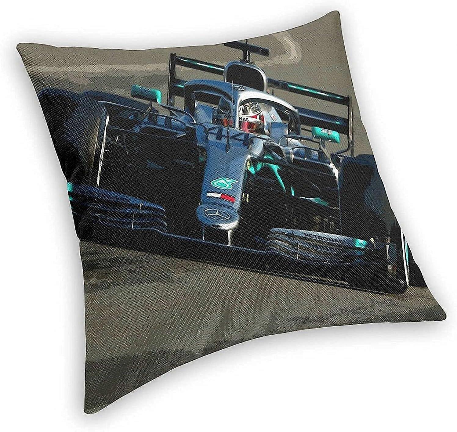 v1495ルイス・ハミル・トンの彼の2019フォーミュラ1カータペストリースクエア枕カバースローデコレーション枕カークッションカバー45cmx45cm -TB1495 ij1495