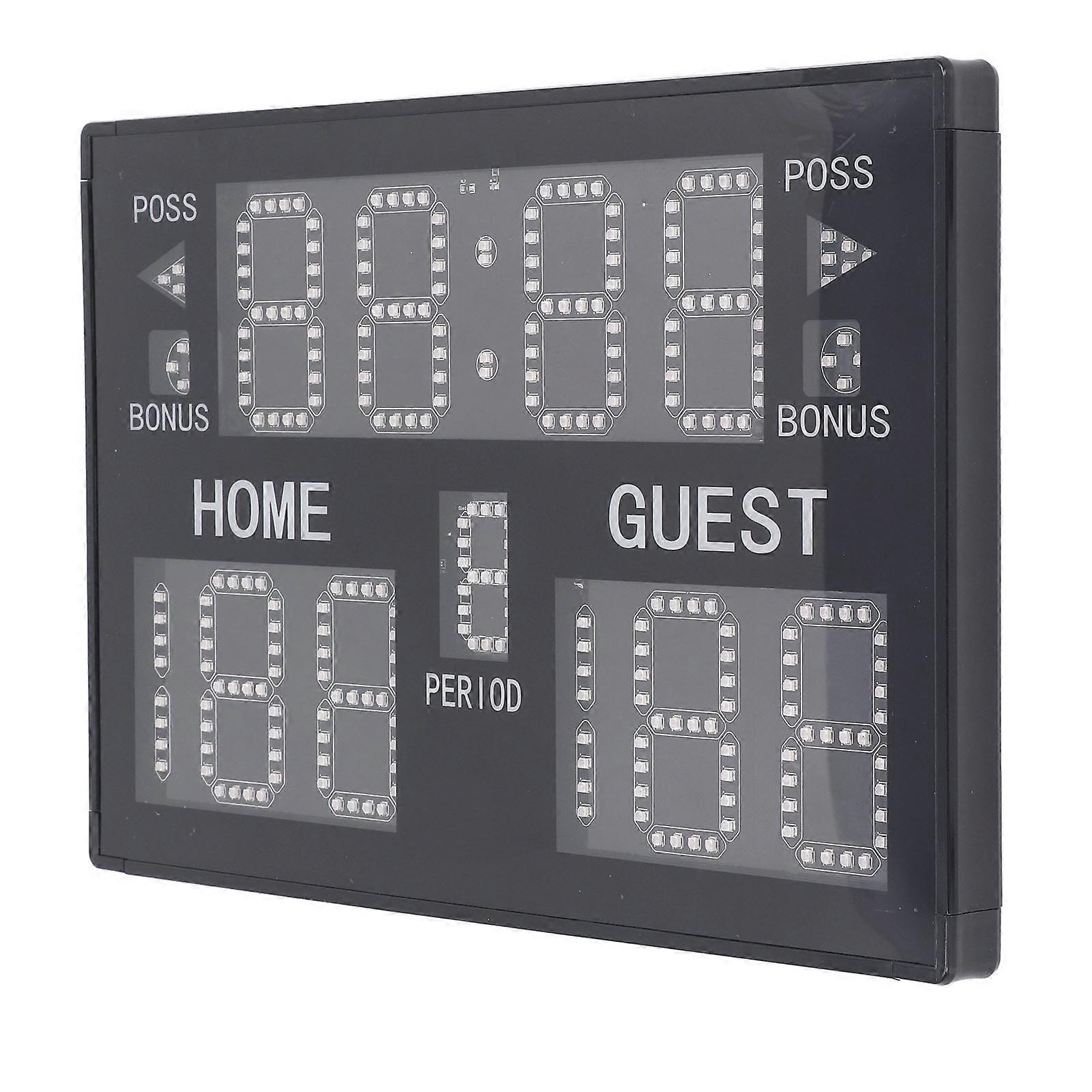 Digital Basketball Scoreboard 11 Digit LED Display Electronic Score Keeper with Remote Control for Competition 100‑240V US Plug 