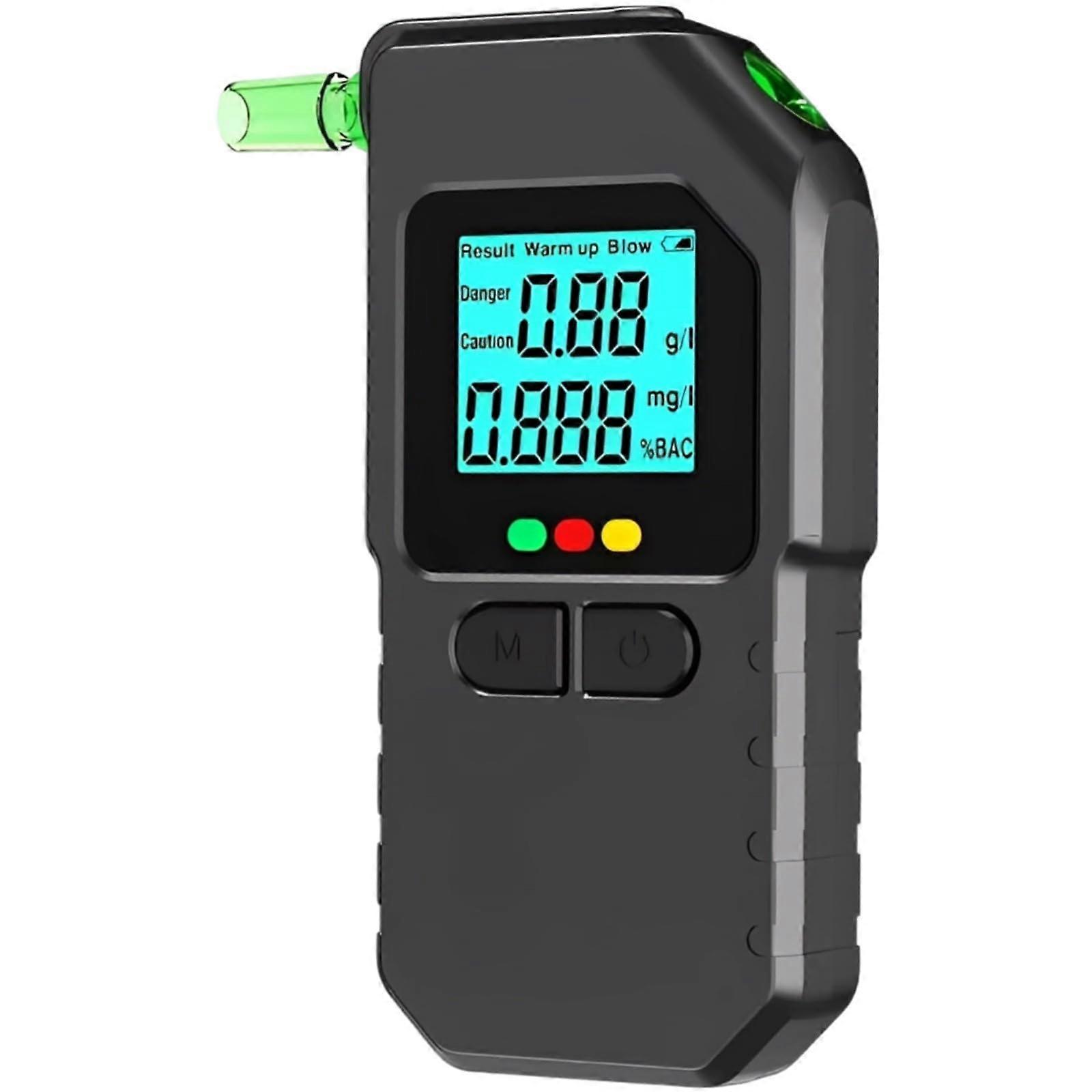 Breathalyzer Portable Digital LCD Display, Accurate In Seconds, 5 Replaceable Mouthpieces, 4.7x2.4x0.8 In, FCC CE RoHS
