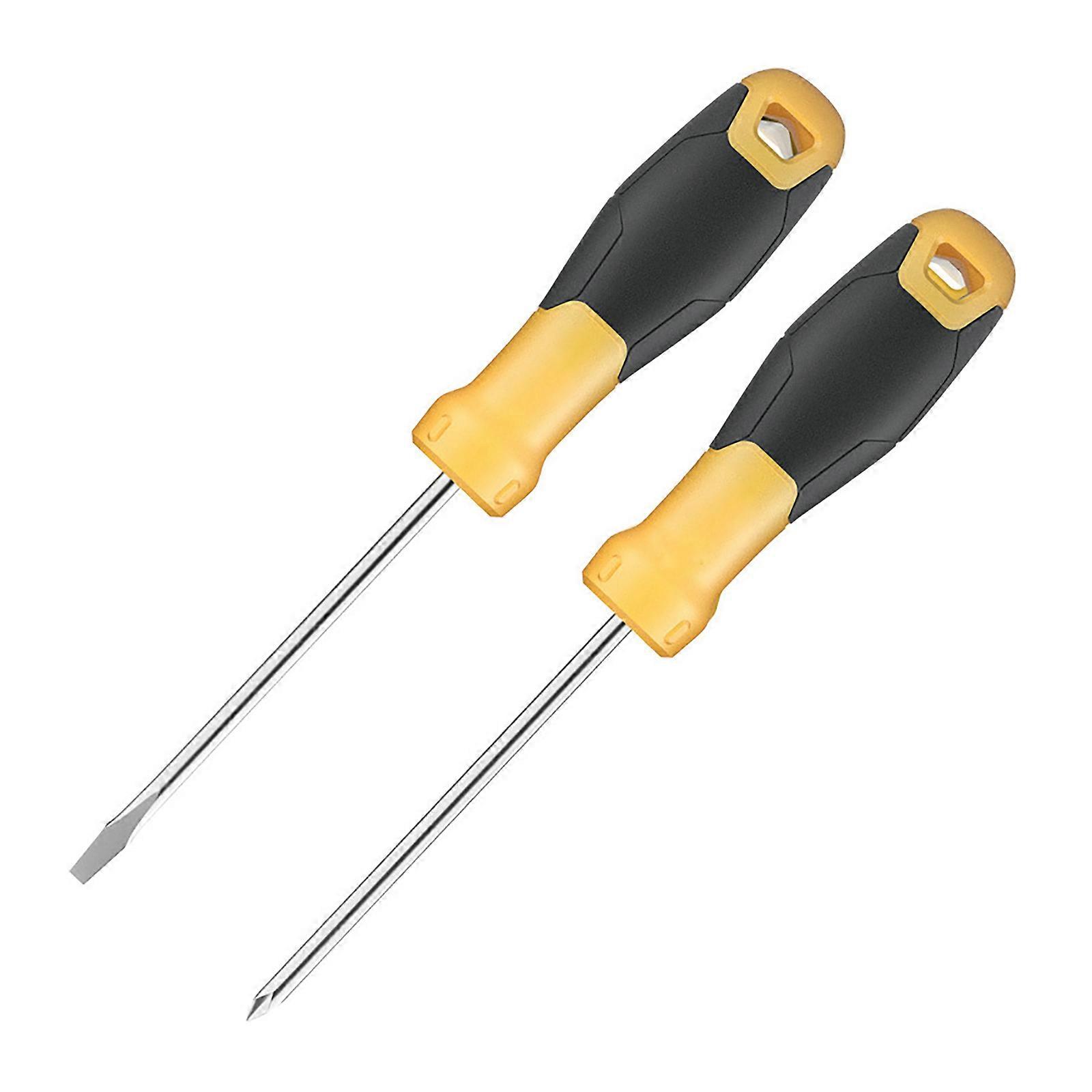 2Pcs Multi-function Screwdrivers Insulated Magnetic Screwdriver Car Auto Security Flat Cross Maintenance Repair Tool Multicolor