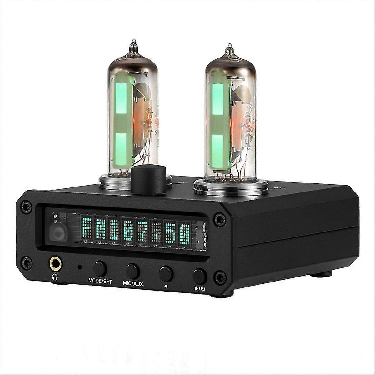 P2-FM Magic 6E2 Preamp Stereo Headphone Amp with Sound Level Indicator FM Radio VFD Clock AU Plug