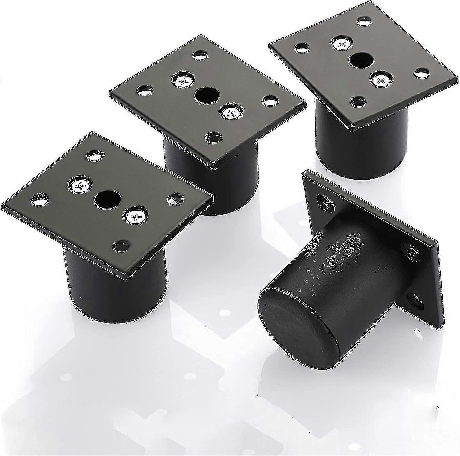 Adjustable height legs 4pcs for bed cabinet table black aluminum