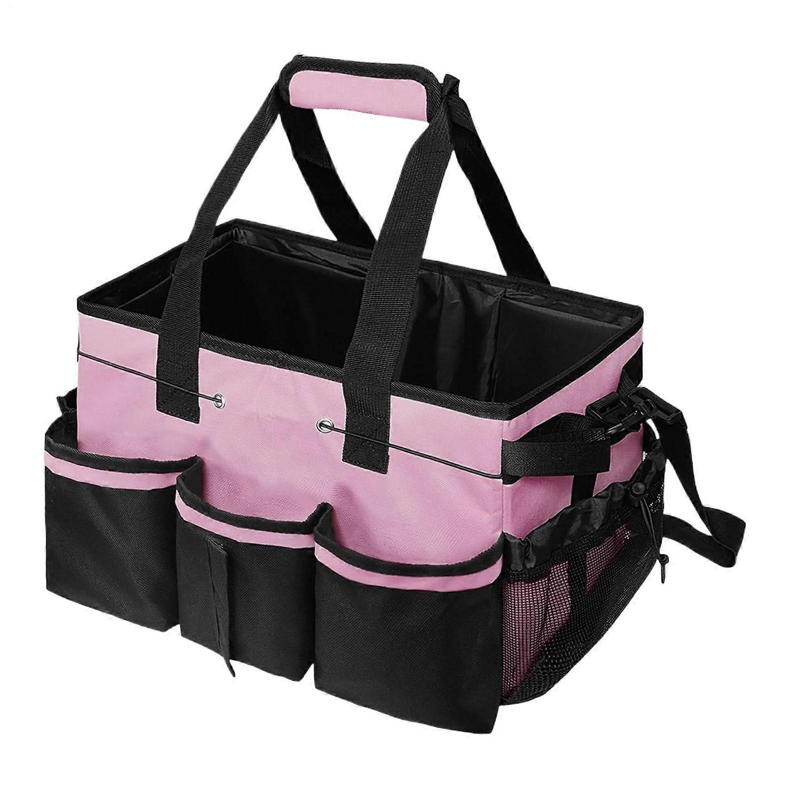Cleaning Tool Storage Bag Professional Cleaner Organizer With Handle 45x26x23 Cm Pink