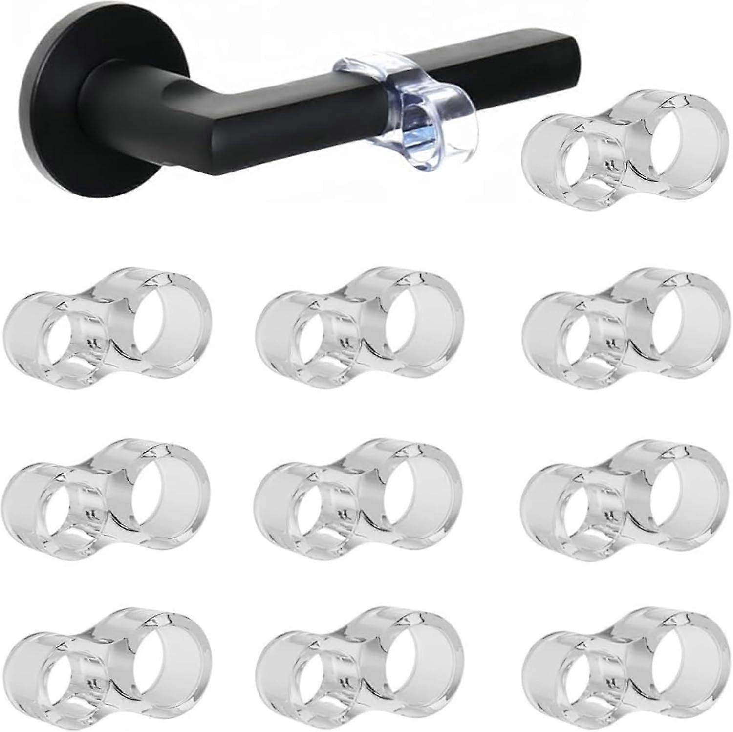 10Pcs Clear Door Stopper Wall Protector, Pvc Door Handle Buffer, Noise Canceling From Door Knobs
