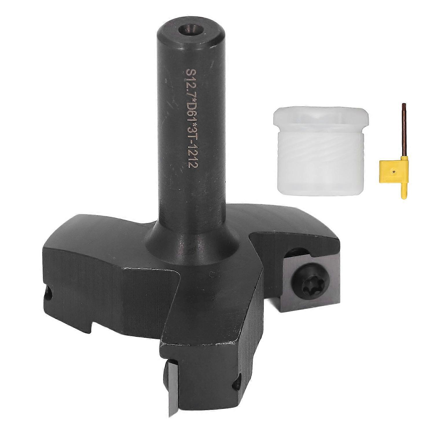 S12.7xD61xH65 3T CNC Spoilboard Surfacing Router Bit 3 Flute 1/2in Shank Detachable Blades Slab Flat