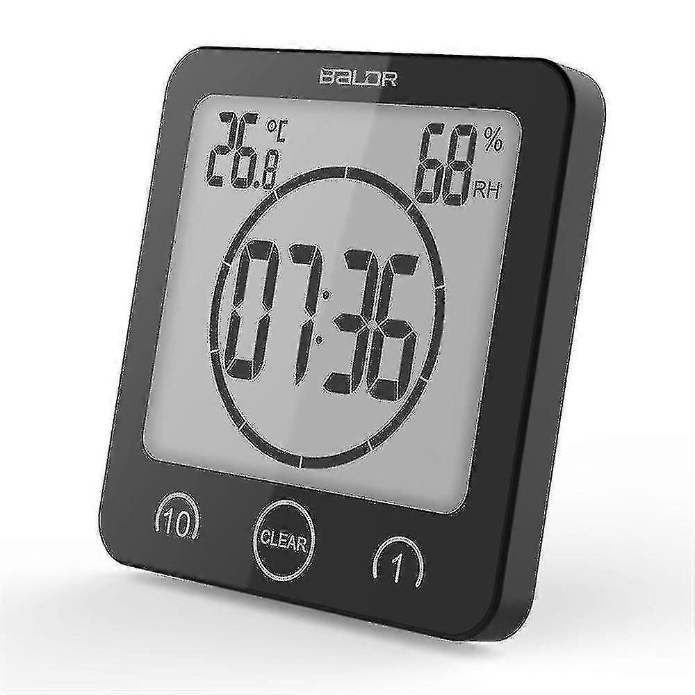Bathroom Clock, Lcd Digital Shower Clock Alarm Waterproof Temperature