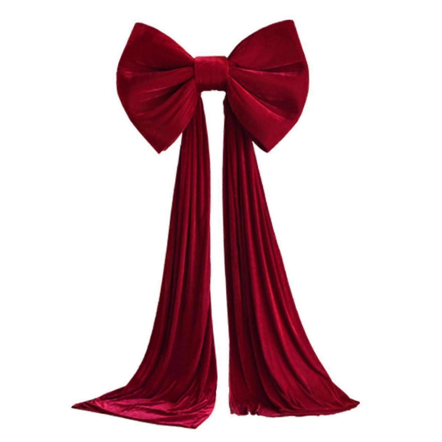 Christmas Tree Topper Bow Extra Large Red Velvet Bow With Long Tail For Christmas Tree Toppers And Home Decor