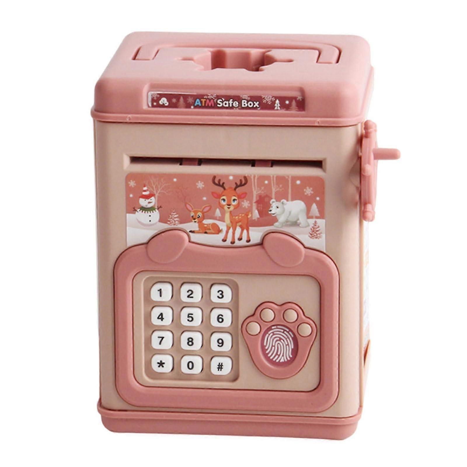Beautiful Money Box with Fingerprint and Password Cash Box for Teaching Children Financial Responsibility Unlocked