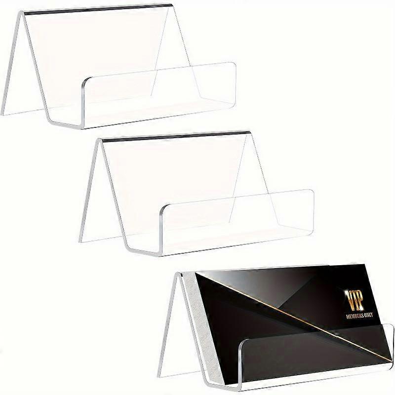 3pcs Acrylic Business Card Display Rack: Large Capacity for Up To 50 Cards (Depending on Card Thickness)