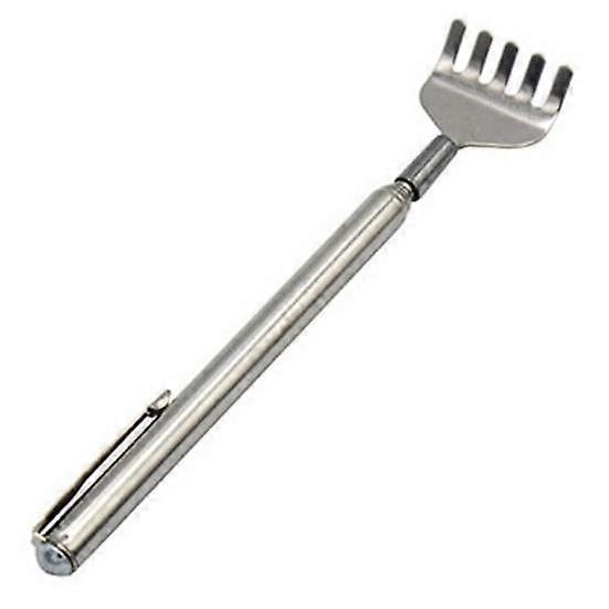 Scratcher Stick Telescopic Handle Eliminating Back Itching Stainless Steel Extendable Back Scratcher Tool with Pocket Clip for Home Use
