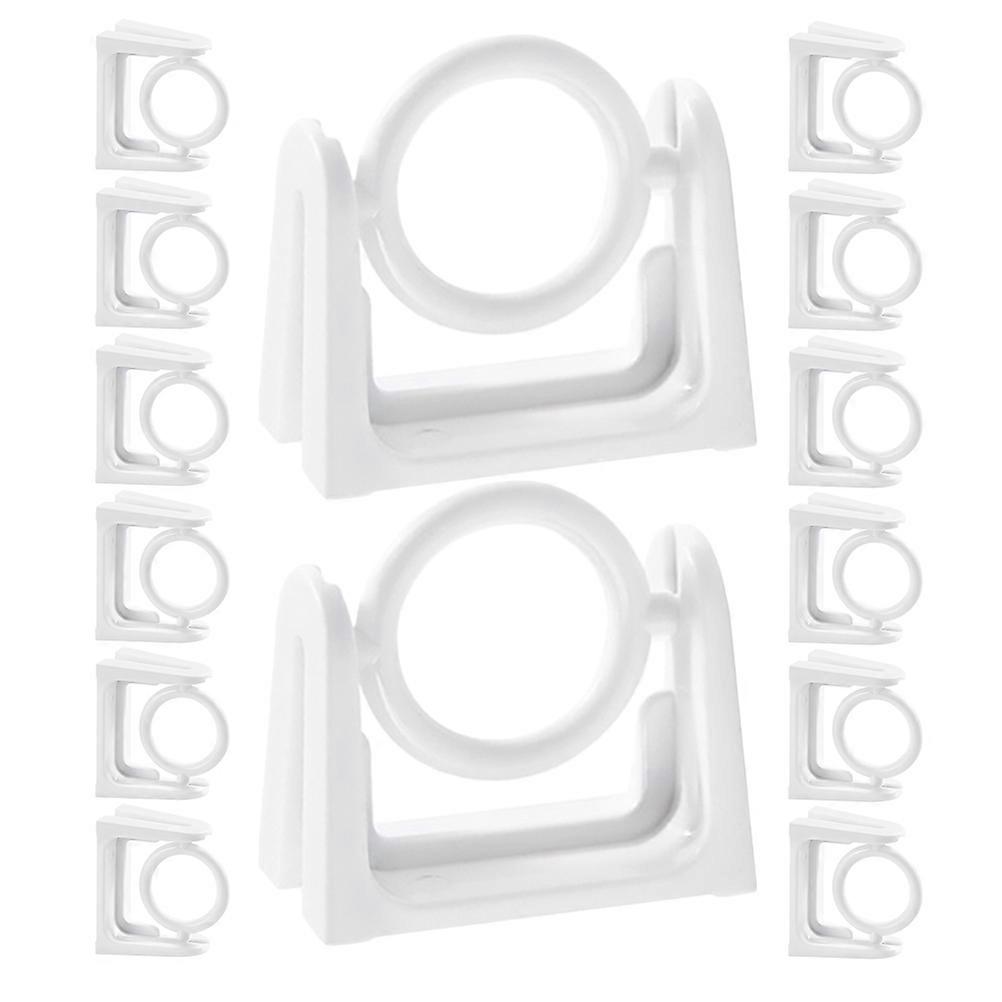 White Curtain Rod Holder Self Adhesive for Storage 30Pcs ABS Plastic Hooks
