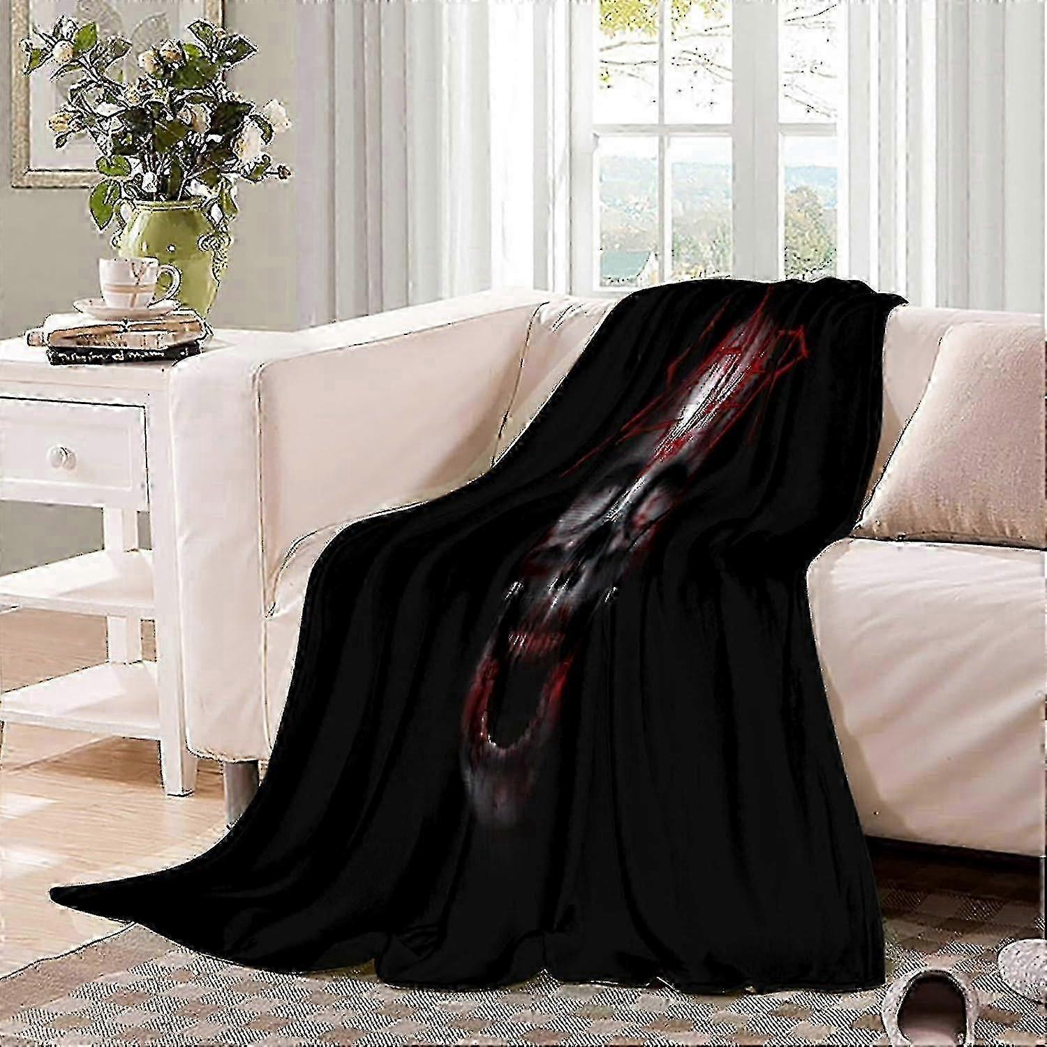 Flannel Throw Blanket with 3D Slayer Band Print, Lightweight Soft and Plush Sofa Blanket