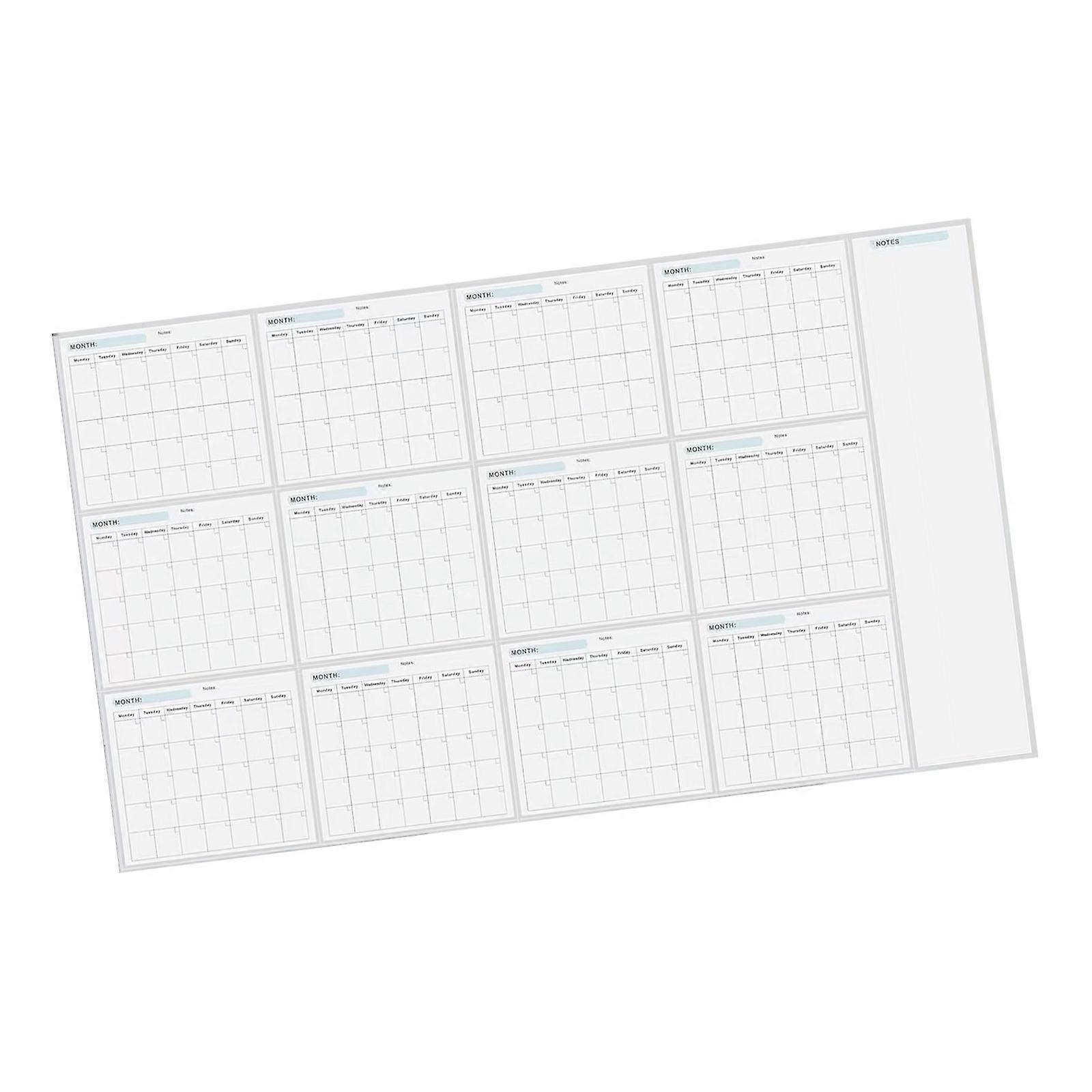 Wall Mounted Calendar Yearly Planner Undated Reusable Erasable Full Year to View Calendar Planner for Daily Scheduling Multicolor