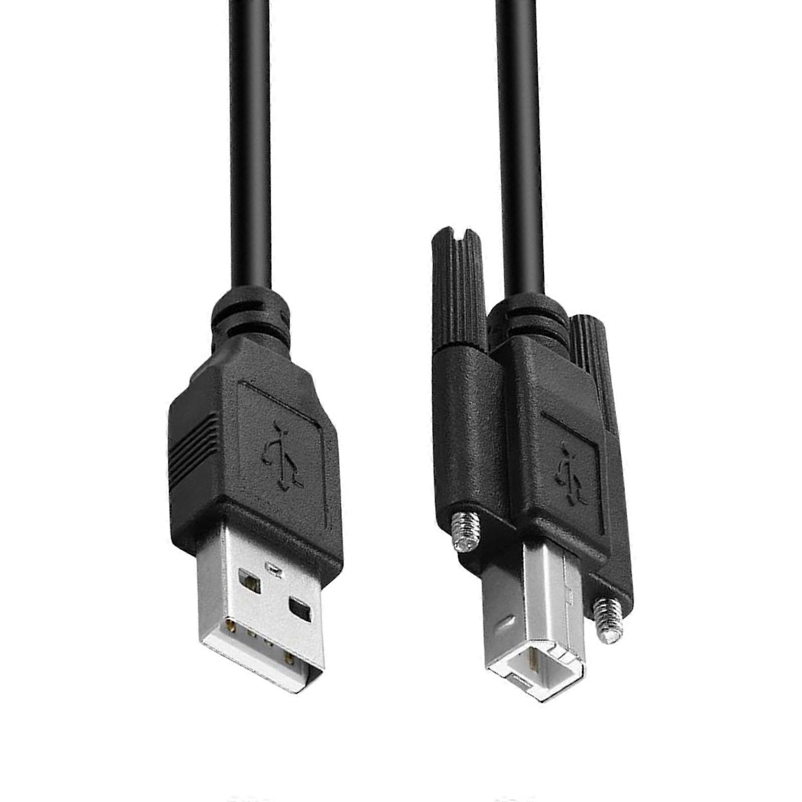 USB2.0 A To B Shielded Data Cable Screw Mount Extension Cable Screw Hole Mount Replacement for Printers Scanners Multicolor