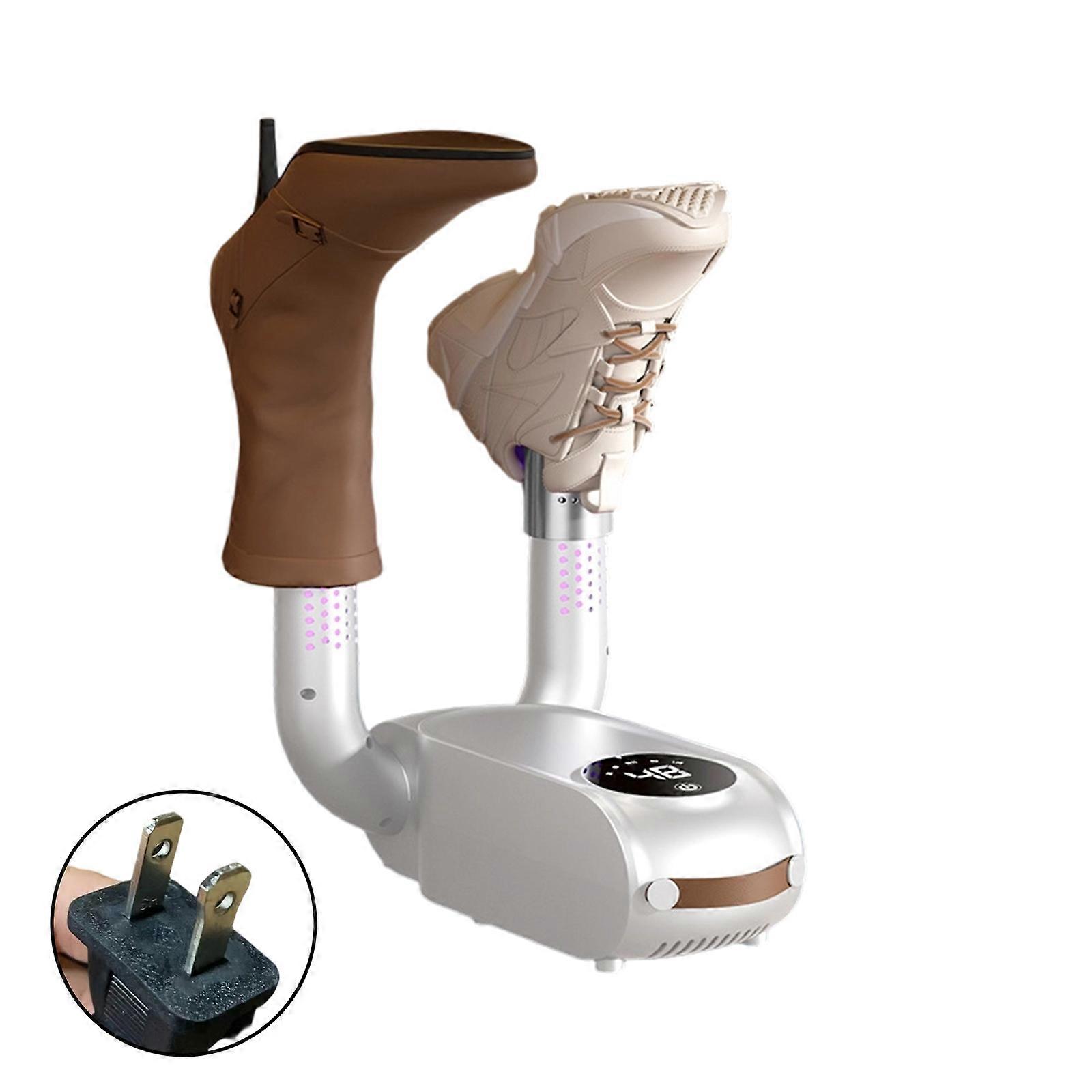 Touch Control Portable Footwear Dryer Retractable Frame Adjustable Heating Time Compact Storage Design for Small Space  White Color