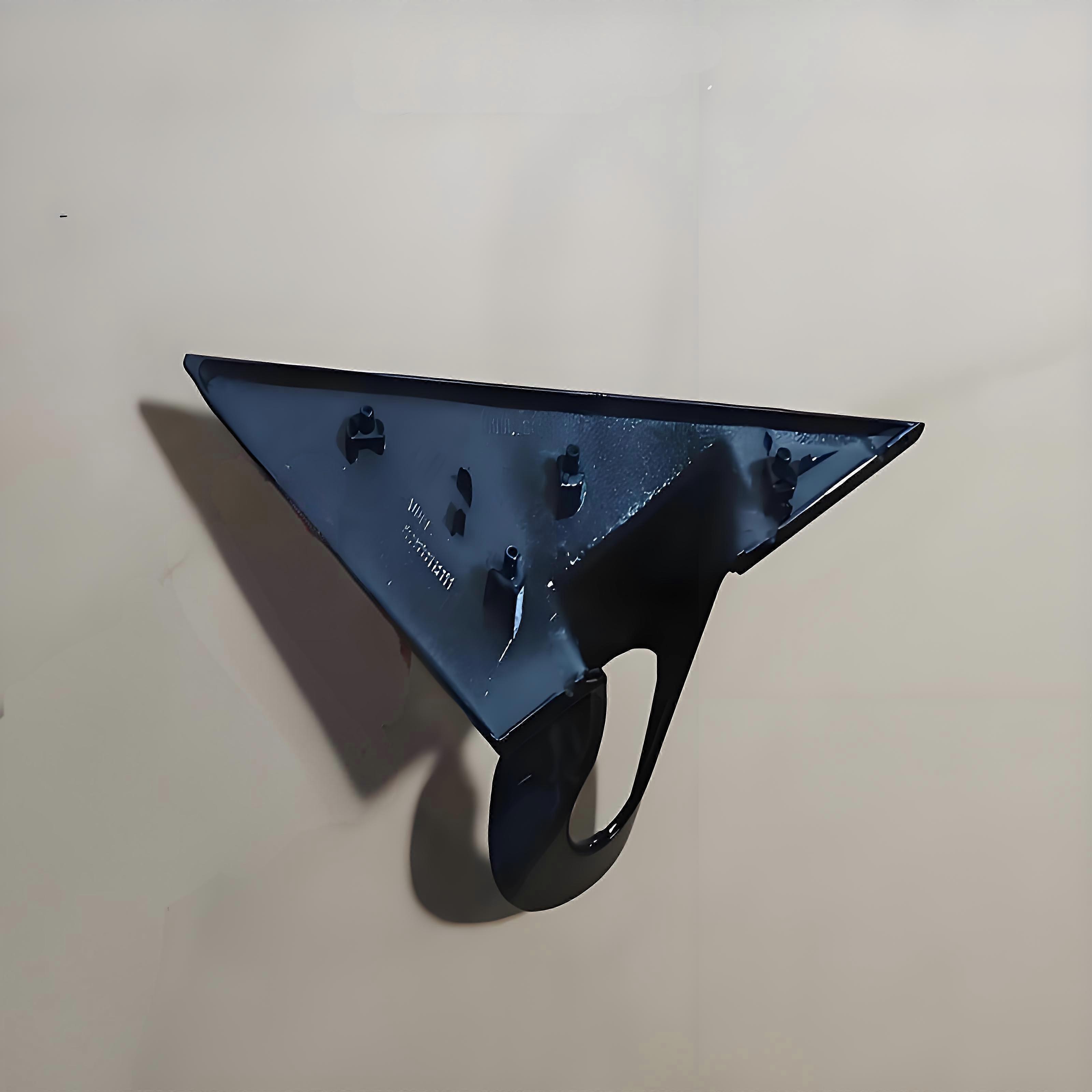 Suitable for BMW 4 Series G26 model. Black triangular decorative cover for rearview mirror bracket.