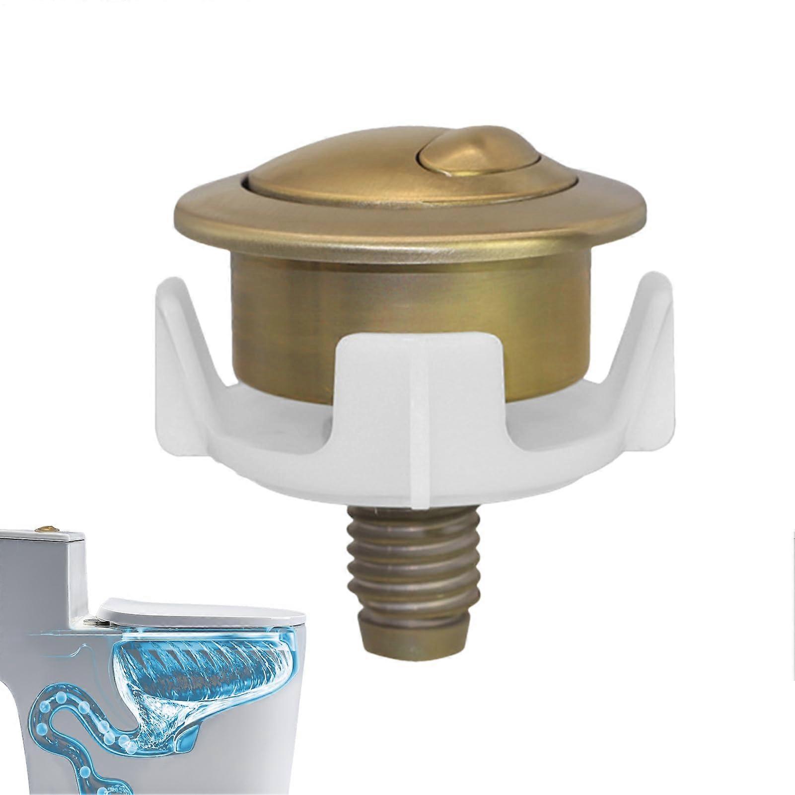 Cistern Button Actuator Water-Saving Flush System with Two Flush Options Easy Maintenance Replacement Part for Apartments and Homes Gold