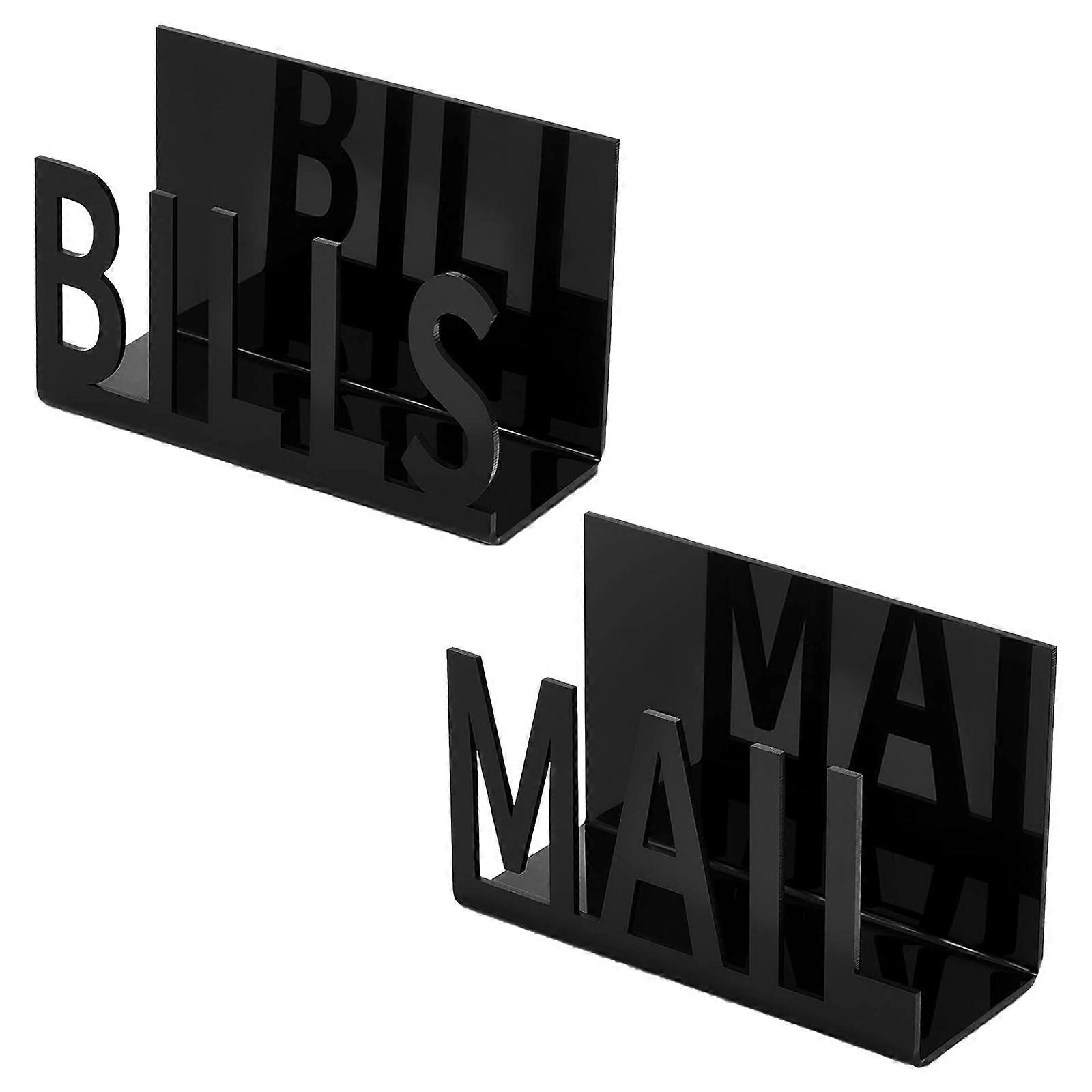 2er-Set schwarze Acryl-Briefablagen, multifunktionale Briefhalter, elegante Dokumentenablage für den Schreibtisch, mehrfarbig