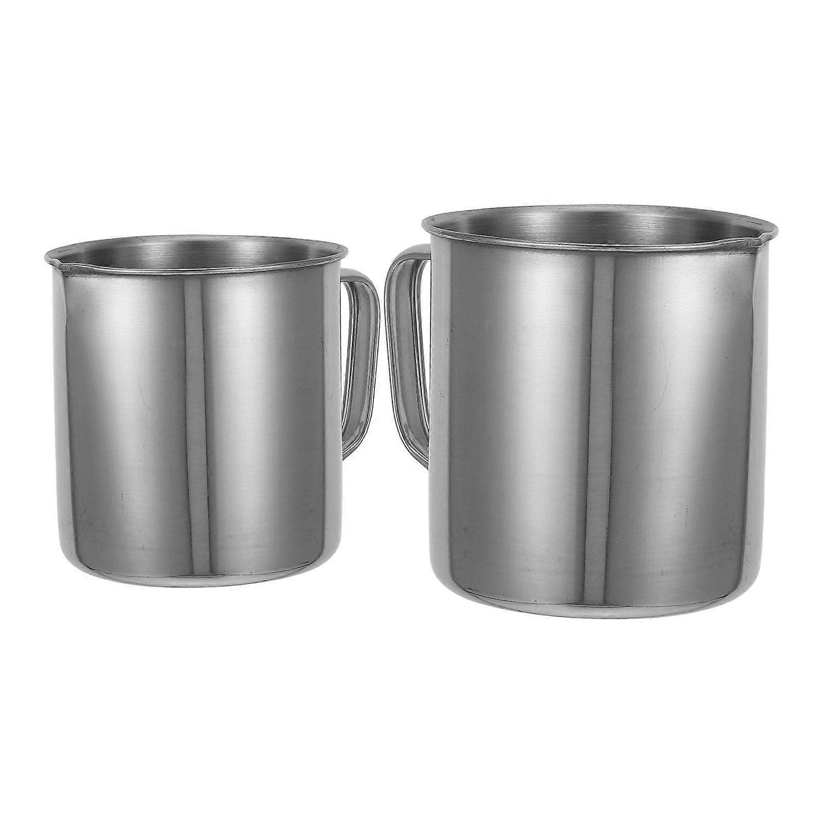 Sturdy Stainless Steel Experiment Measurement Cup for Kitchen 2Pcs