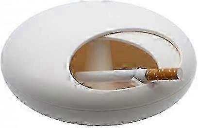 Ceramic Pebble Ashtray With Snug Lid White
