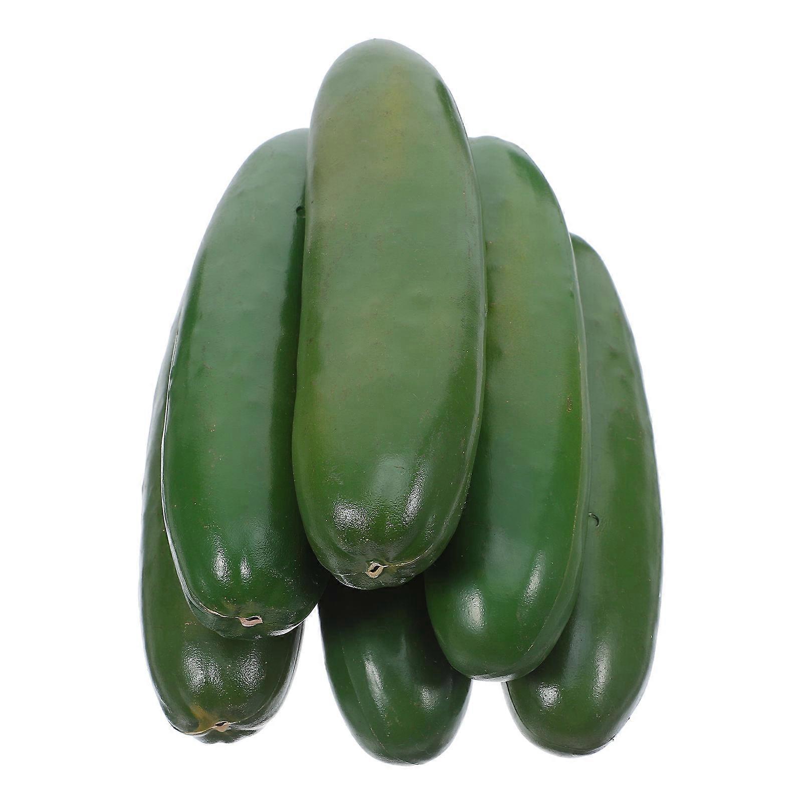 Artificial Fake Cucumber Plastic Vegetables for Playing 6Pcs Set