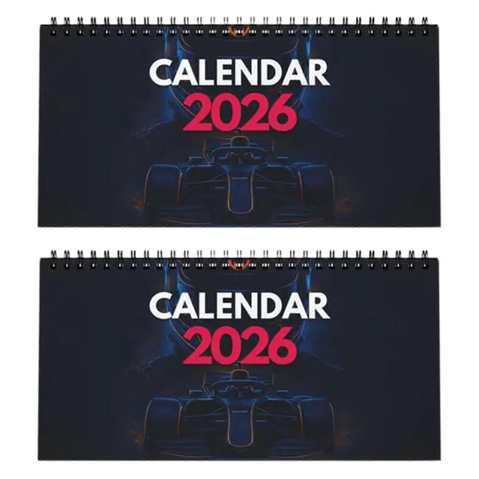 Motorsport Fan Calendar 2026 Desktop Calendar With Race Circuit Fact Lightweighted Compact Size Multicolor