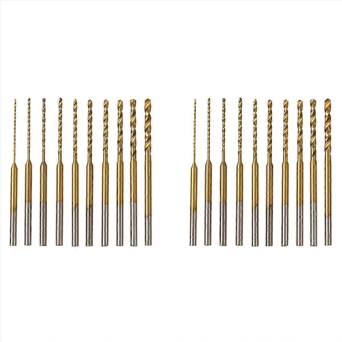 Micro-Twist Drill Bit Set - 20Pcs 0.6mm-2.2mm Tiny Drill Bit 2.35 Shank HSS Mini Engraving Drill Bit