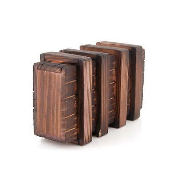 Intelligent Puzzle Wooden Box with Secret Drawer for Children Use