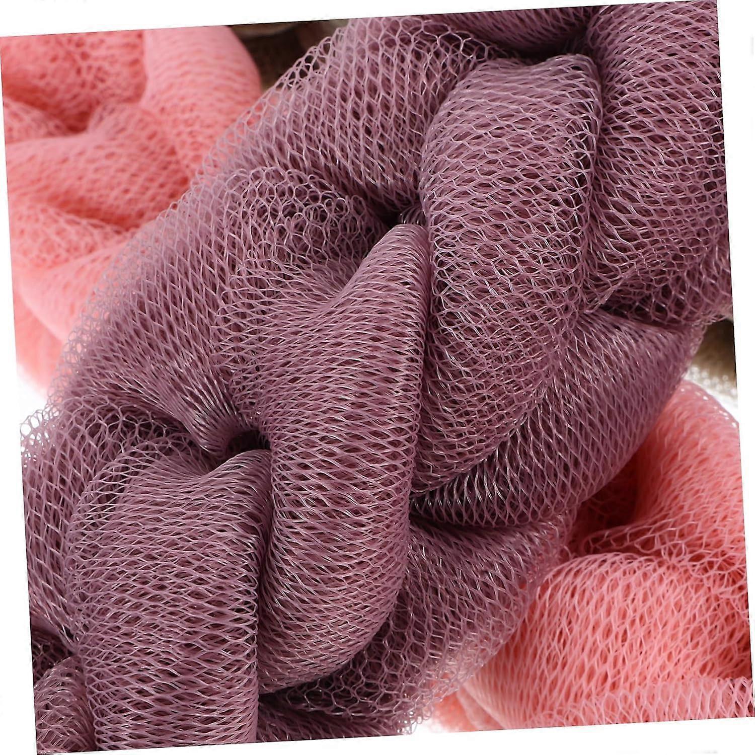 3pcs Body Exfoliating Back Scrubber Towel Set Mesh Foam Stretchable Bath Shower Tool