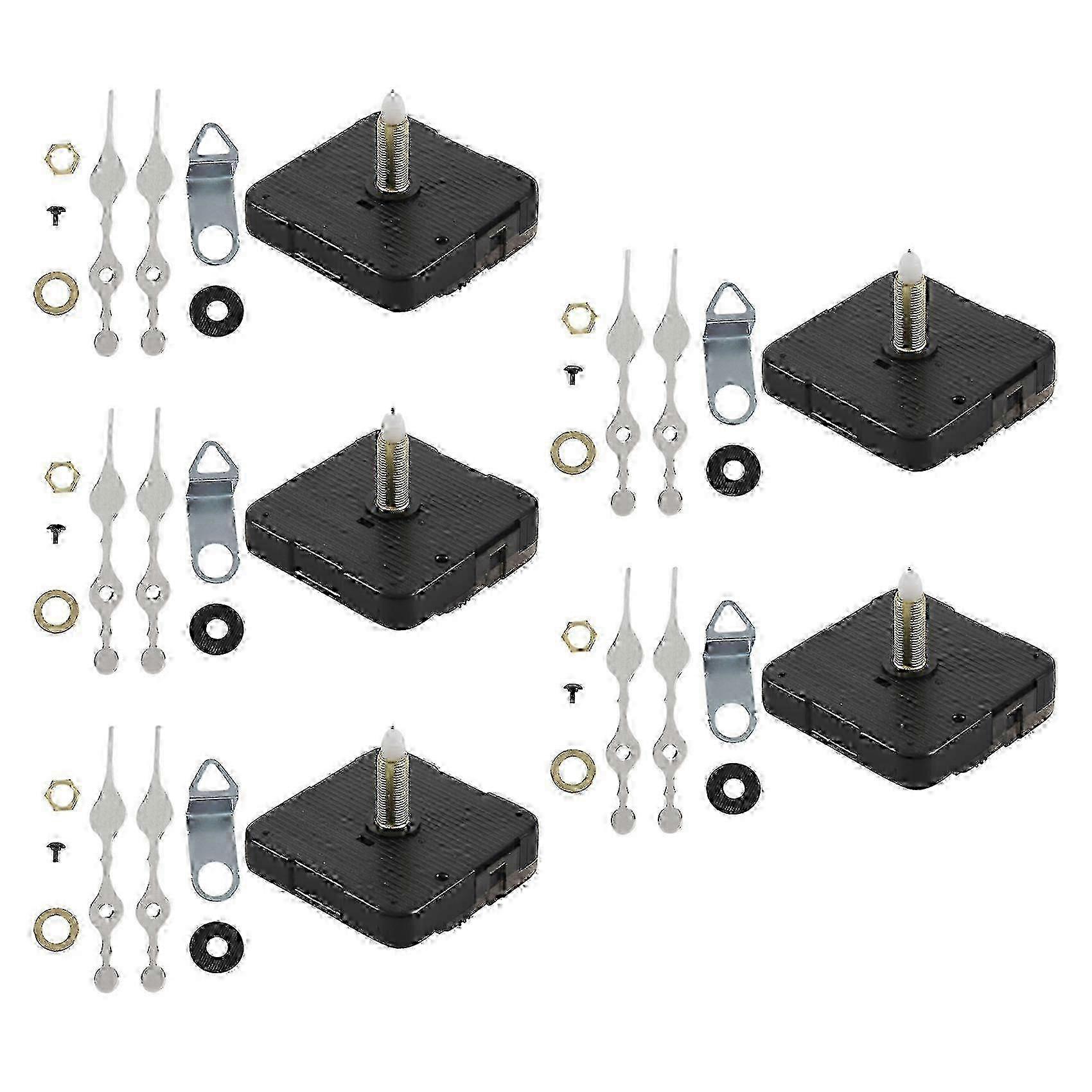5X Long Spindle Clock Mechanism Movement, 3/ 5 Inch Maximum Dial Thickness, 1-1/ 10 Inch Total Shaf
