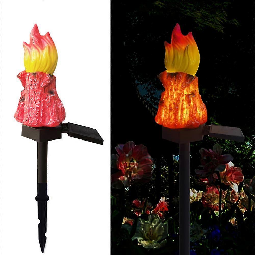 Solar Garden Lights Waterproof Resin Torch Lamps with Automatic Dusk Sensor Outdoor LED