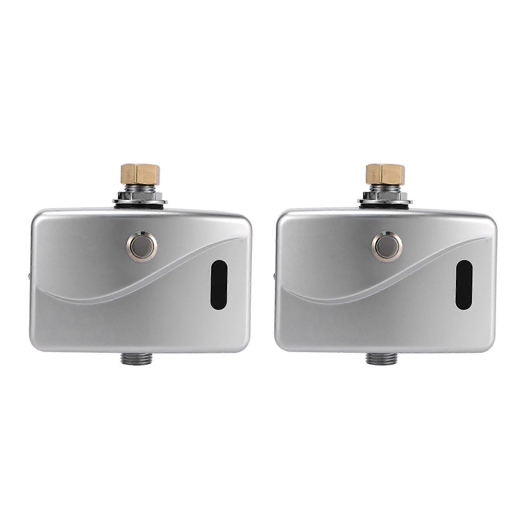 2X Automatic Electric Urinal Flush Valve Sensor&Manual 2 Function Exposed Wall Mount DC6V Urine Flushing