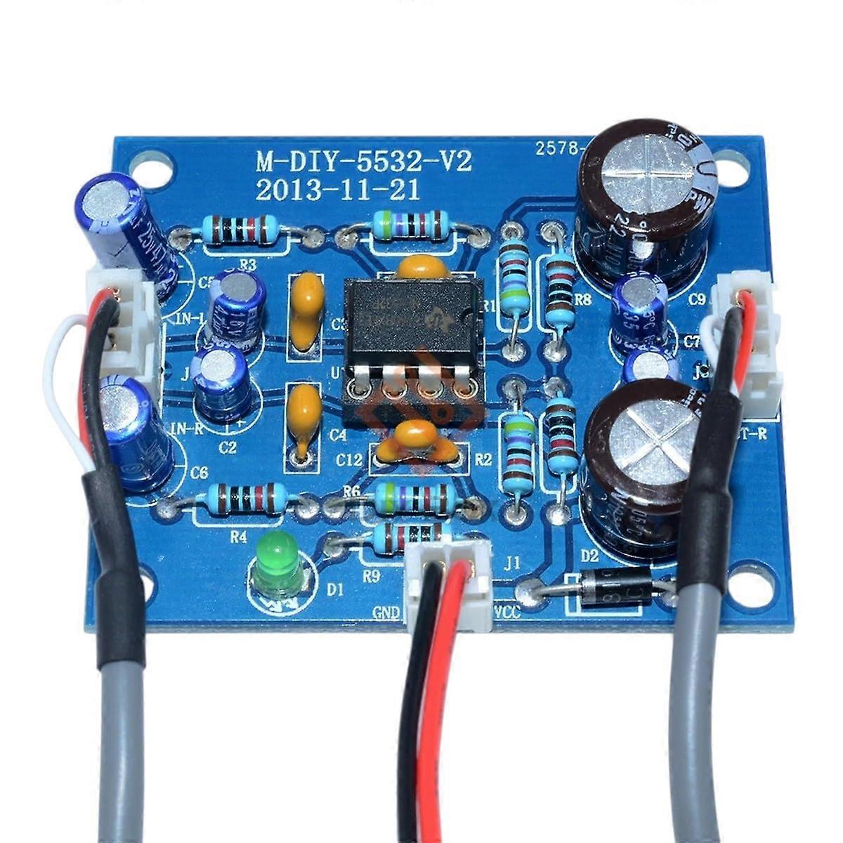 NE5532 Stereo Amplifier Board with Volume Control, DIY Audio Module for Quality Sound System
