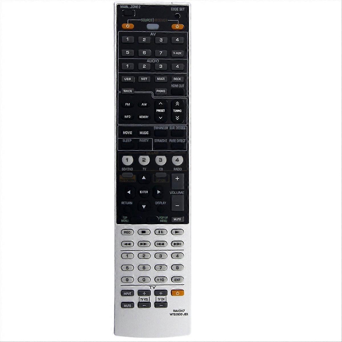 RAV347 WT92830JEX Replaced Remote Control For AV Receiver