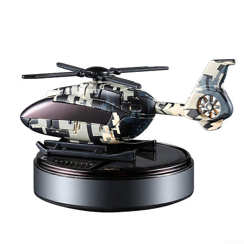 Solar Powered Rotating Helicopter Car Air Freshener Alloy Perfume Diffuser for Vehicle