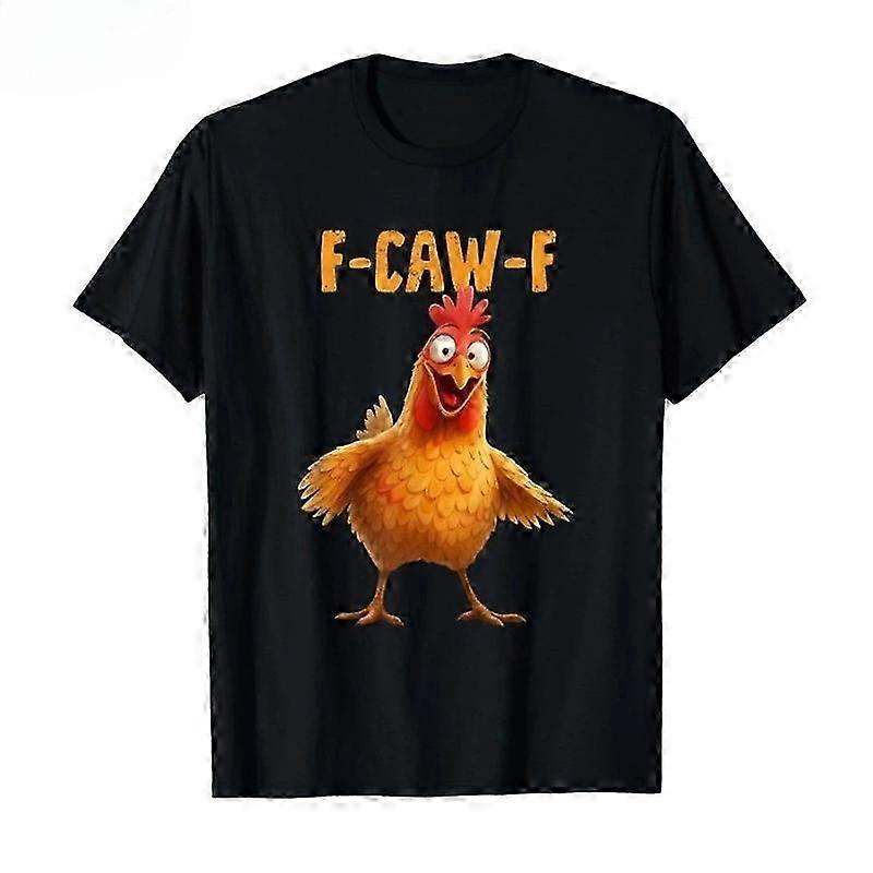 T-shirt à imprimé poulet F-Caw-F amusant pour un confort décontracté