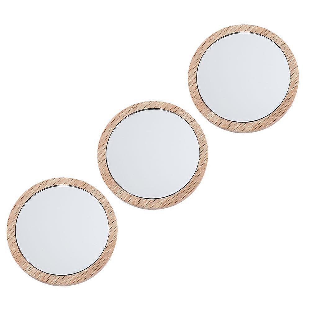 Makeup Mirror Small Mirror for Daily Use 9Pcs Handheld with Wood Frame