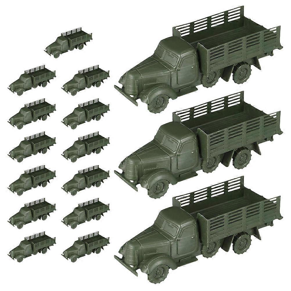 Mini Army Trucks for Playing 16Pcs Realistic Plastic Vehicle Models Set
