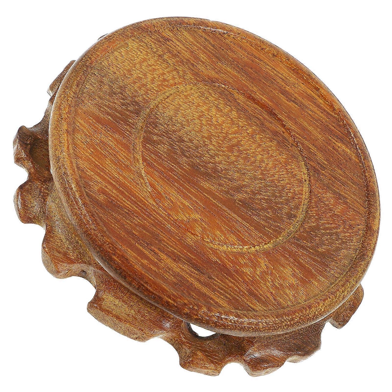 Wood Display Base for Vase Stand Solid Wood 2Pcs Set