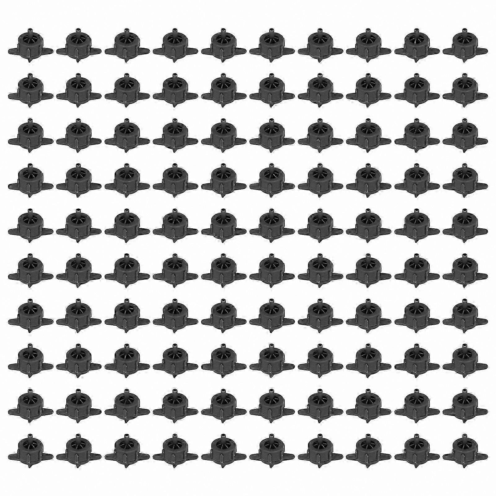 100pcs 4mm Pressure Compensating Drip Emitters, Uniform Flow PP Irrigation Drippers for Large Terrain, 4L/H, Black