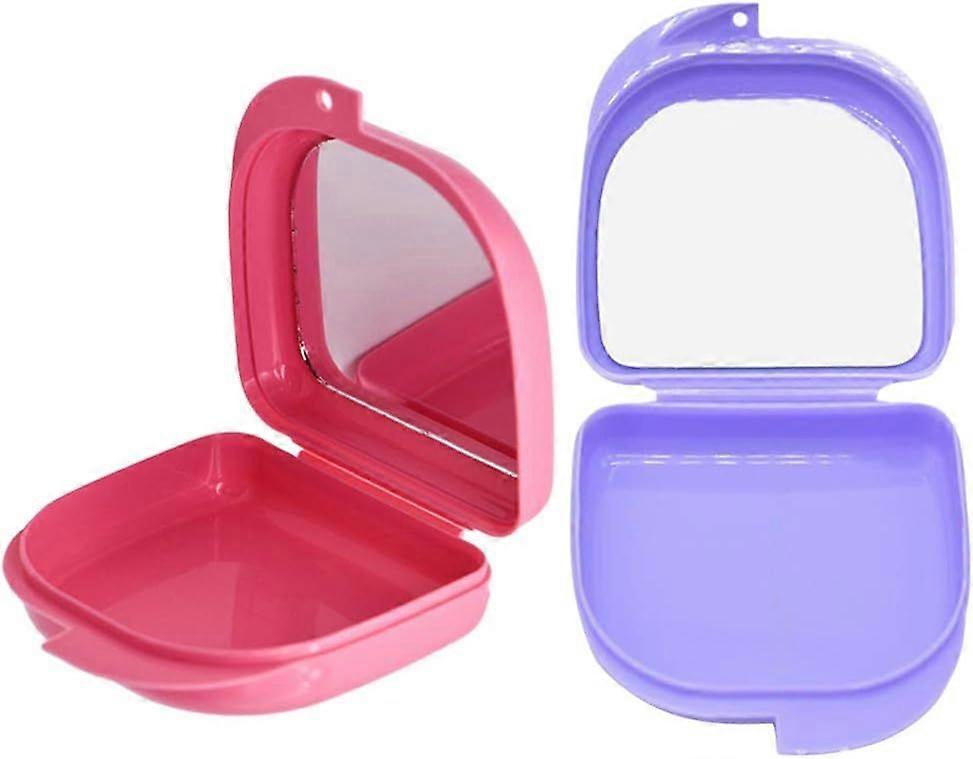 Dental retainer box, 2-pack retainer case, mouthguard covers, portable