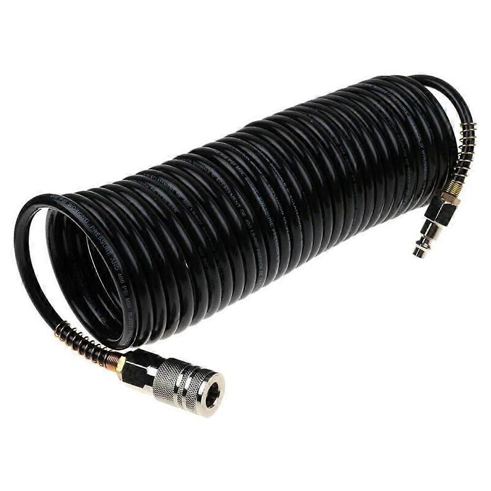 Air Hose,25ft Air Compressor Hose with Bend Restrictor,PE Recoil Air Hose with 1/4 Solid Pure Copper Quick Connect