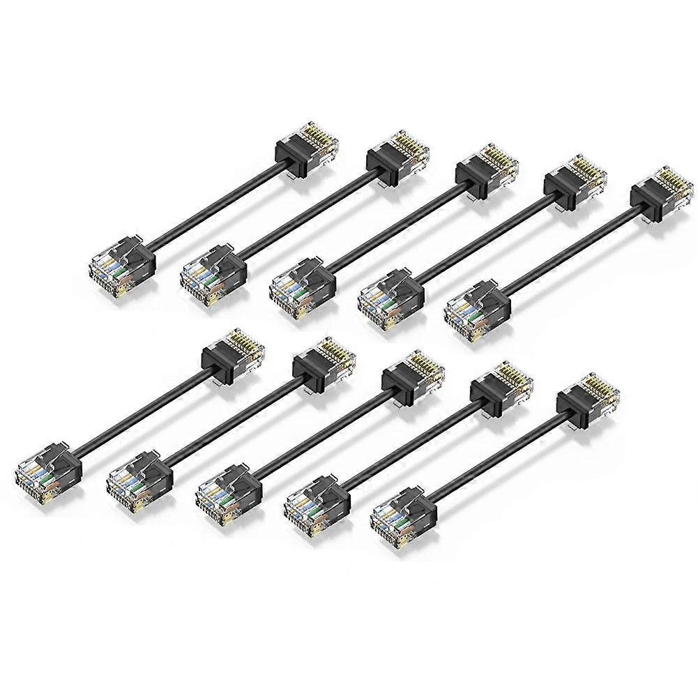 10Pack Cat6/Cat6a Slim RJ45 UTP Network Cord 10Gbps Cat 6 Patch Cable for Patch Panel to Switch Flexiable